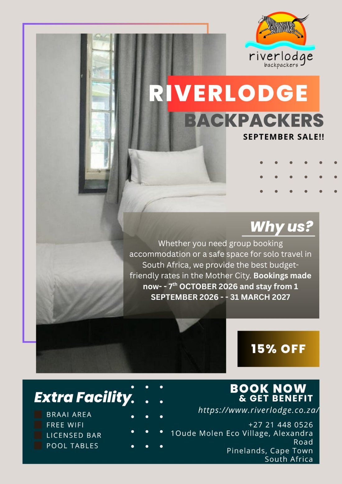 Riverlodge Backpackers advert