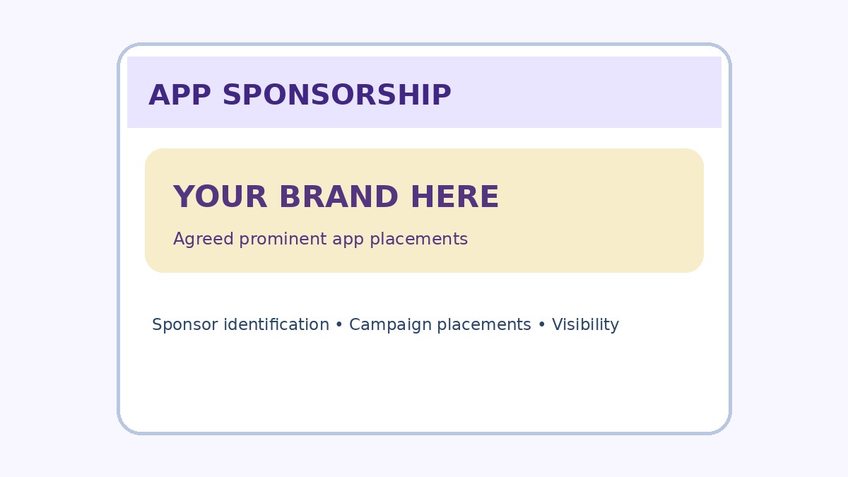Sponsor entire app placement example