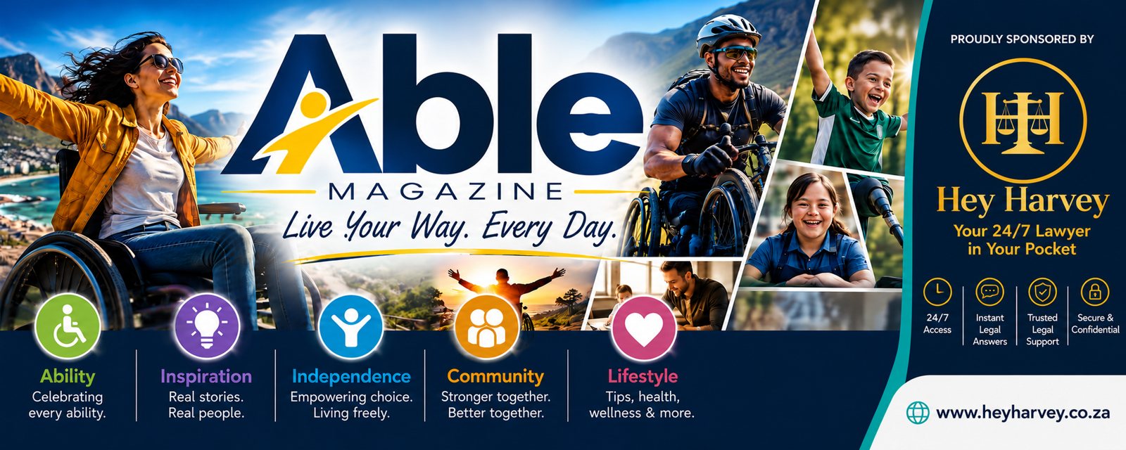 Able carrying Hey Harvey — how an advert