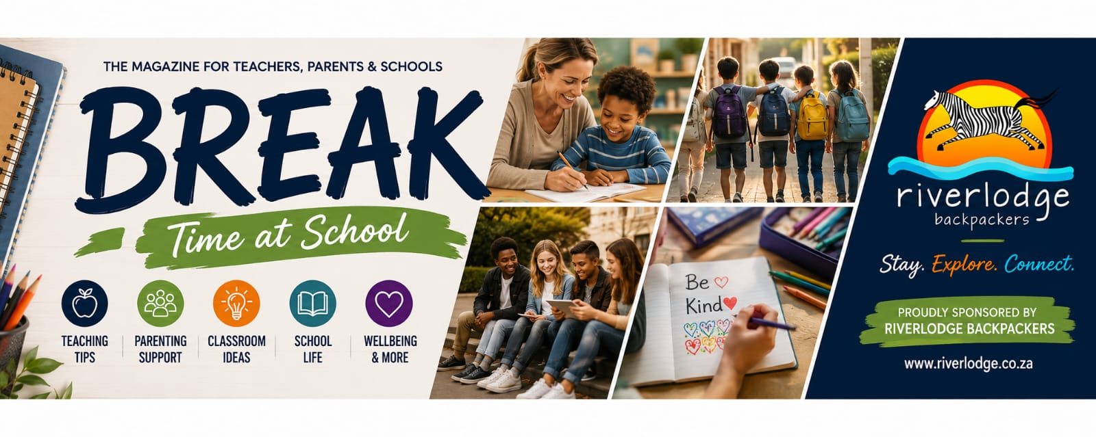 Time at School — sponsor branding (Live Love Listen Magazine, formerly Break)