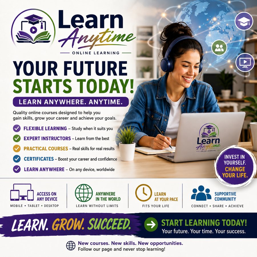 Learn Anytime social post